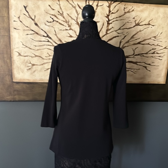 Soft 3/4 Sleeve Top with twist across chest.  Made in Peru. - Picture 4 of 4